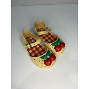 Mini Melissa Cherry Shoes Size 8 Toddler Girls Authentic Yellow Red